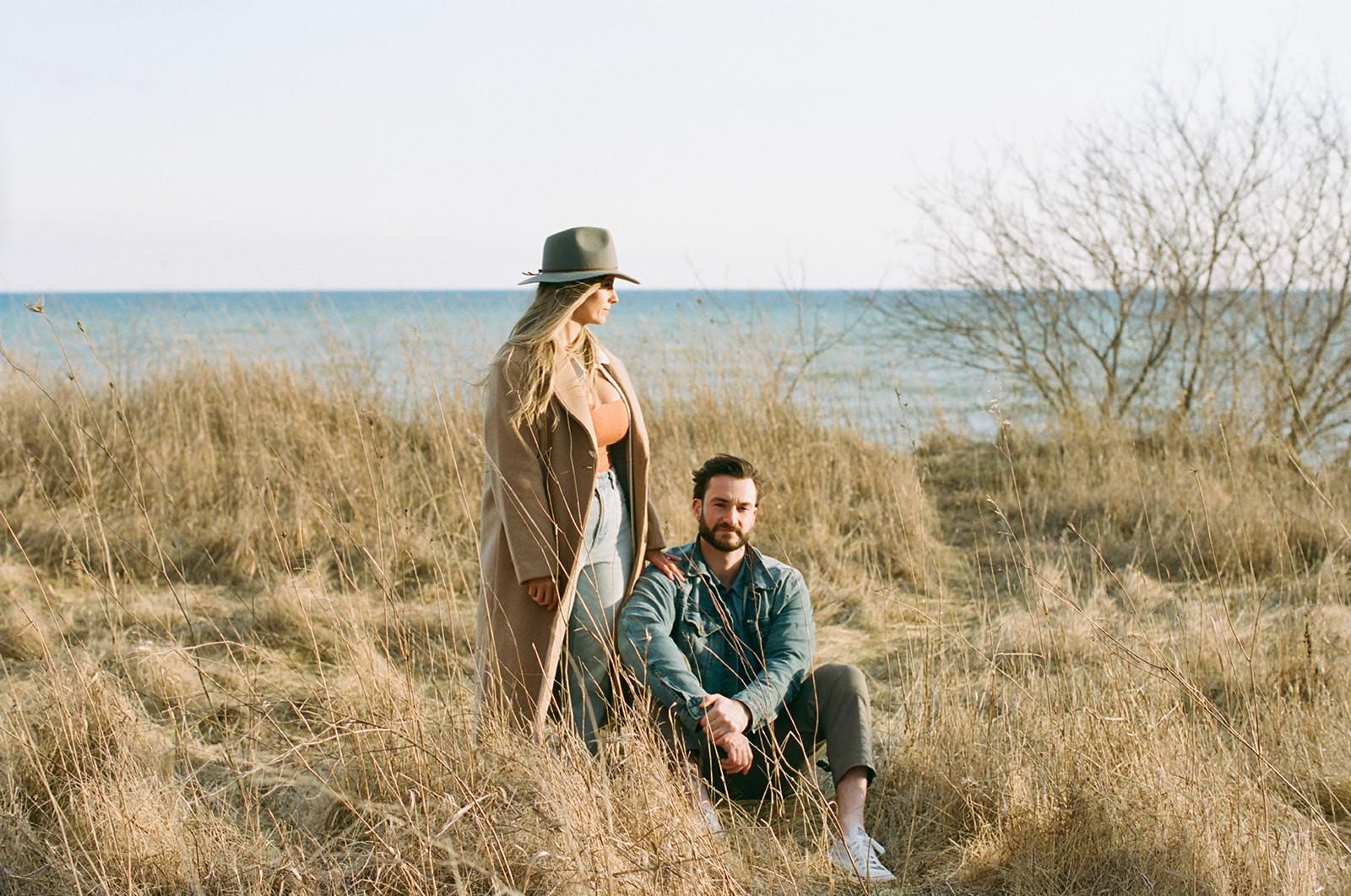 Windy Beach Couple's Session on Film