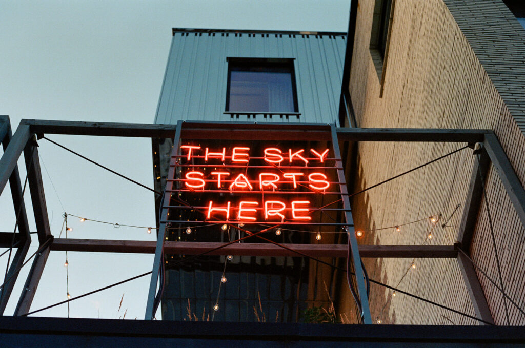 Neon sign at a wedding in toronto at the drake hotel